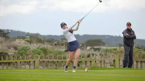 Elana McCrew follows through on a shot taken during the 2024 UC Santa Cruz Invitational in Pacific Grove, CA