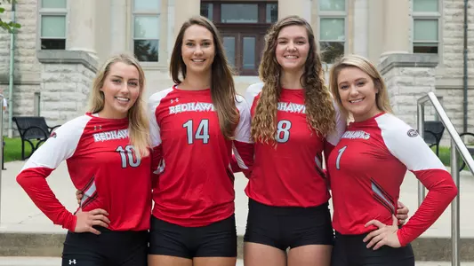 Madeline Grimm_Madara Bajare_Haley Bilbruck_Keegan Fornoff 2018 VB Seniors
