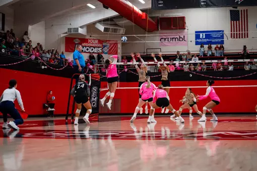 Katy St. John up high for the kill