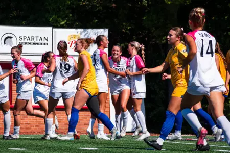 Olivia Klinkhardt celebrates goal with team