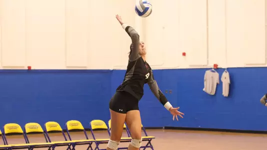 Marin Johnson serves from the backline