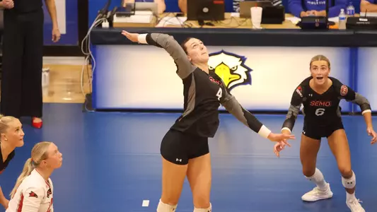 Marin Johnson attacks with her right hand