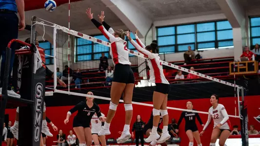 Lucy Arndt and Alaina Lester go up for the block