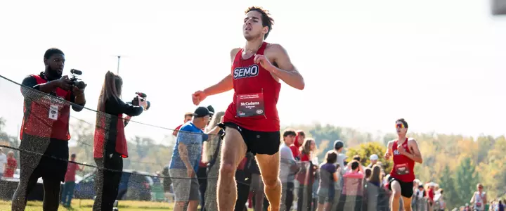 Cade McCadams finishing at OVC Conference Championships