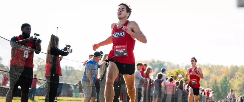 Cade McCadams finishing at OVC Conference Championships