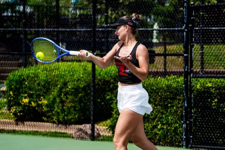 Kristina Kozakova rips a forehand