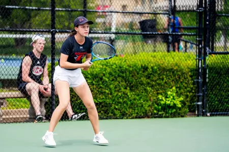Sofia Zemtsova waiting for the serve against USI