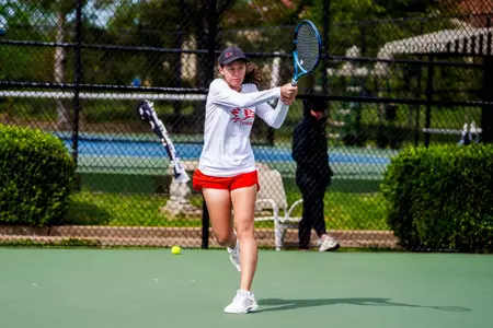 Sofia Zemtsova backhand on day two of the OVC Championships