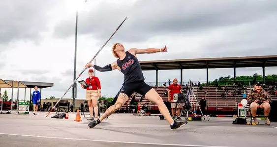 Jackson Witvoet about to release his javelin at the end of the shoot