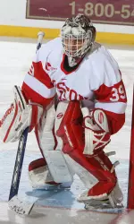 <b>Wilcox was named the Hockey East Defensive Player of the Week Monday, following a 62-save weekend and a shutout</b>