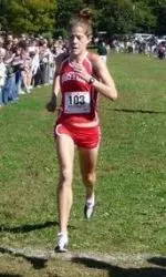 Andrea Walkonen crosses the finish line first at the New England Championship on Saturday.