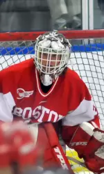 Senior Allyse Wilcox made 34 saves before stopping both shots she faced in the shootout.