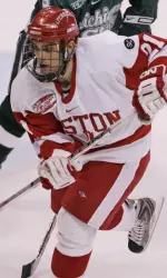 Senior Jason Lawrence and the Terriers will face Northeastern in the 199th meeting between the cross-town rivals.