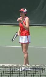 Senior Cori Lefkowith finished third in the white singles flight and first in the white doubles