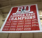 One of the new banners at the Track & Tennis Center.