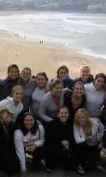 The BU lacrosse team at Bondi Beach in Sydney, Australia, in 2005.