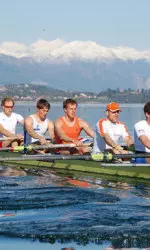 Jozef Klassen (in orange uniform) with the Dutch team in Italy