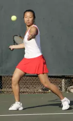Junior Francine Whu won the 'A' singles bracket and earned the victory in two of three doubles matches.