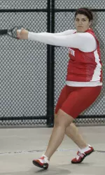 Sophomore Jen Fleser finished fifth in the hammer throw.