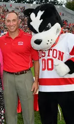 Here I am standing with Director of Athletics Mike Lynch