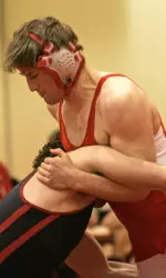 Sophomore Hunter Meys won three matches, including two by fall.