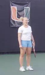 Two-time AE Player of the Year Stefanie Nunic has a good laugh during Thursday's practice session in Miami