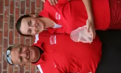 Boston University head coach Bruce Chalas with freshman Kristyna Pavlickova