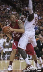 Sophomore Dom Morris recorded a game-high seven rebounds.