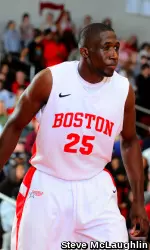 Senior Patrick Hazel ranks t-7th all-time at BU in blocks with 75.