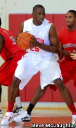 Senior Patrick Hazel was one rebound shy of a double-double with 10 points