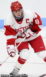 Senior Holly Lorms scored two goals against Northeastern.