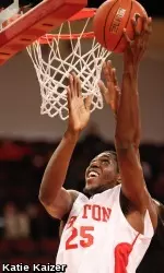 Junior Patrick Hazel finished with a career-high 12 points.