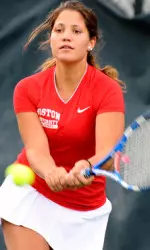 Freshman Leonie-Charlotte Athanasiadis lost just one game in singles action.