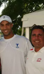Head coach Rick Edelmann with James Blake