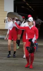 BU coxswain Alex Thornton received the first-ever America East/CFES Service Award.