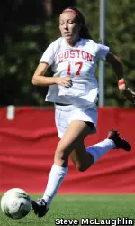 Sophomore Taylor Krebs leads BU with four assists.