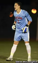 Sophomore Nick Thomson earned the team's third shutout of the season on Tuesday vs. Adelphi.