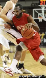 Junior Travis Robinson finished with a career-high nine rebounds last Friday at Northeastern.