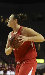 Senior Caroline Stewart ranks fourth in the AE with 8.5 rebounds per game.