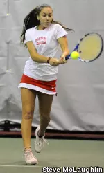 Sophomore Amelia Martinez won the No. 6 singles match for the Terriers in straight sets.