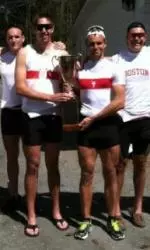 Co-captains Andrew Reswow and Moritz Franz show off the Bill Cup.