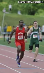 Senior R.J. Page finished first in the 200m dash with a time of 21.18 seconds.