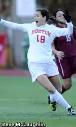 Sophomore Ana Cuffia scored her first goal of the season against Monmouth.