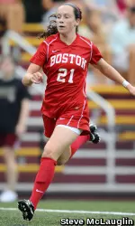 Junior Megan McGoldrick scored her first goal of the season against the Wolfpack.