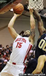 Junior Dom Morris recorded 17 points and 10 rebounds for his fifth career double-double.