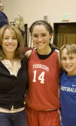 Freshman Courtney Latham with members of her family.