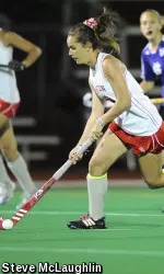 Sophomore Sofi Laurito dribbles up the field before scoring team-leading fifth goal of the season.