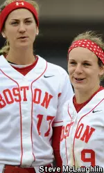 Both Emily Roesch (L) and Jayme Mask (R) are BU Scarlet Key Award recipients.
