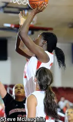 Senior Rashidat Agboola scored a game-high 19 points at Vermont on Dec. 29.