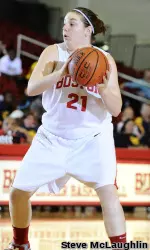 Sophomore Mollie McKendrick finished with eight points and eight rebounds for BU.